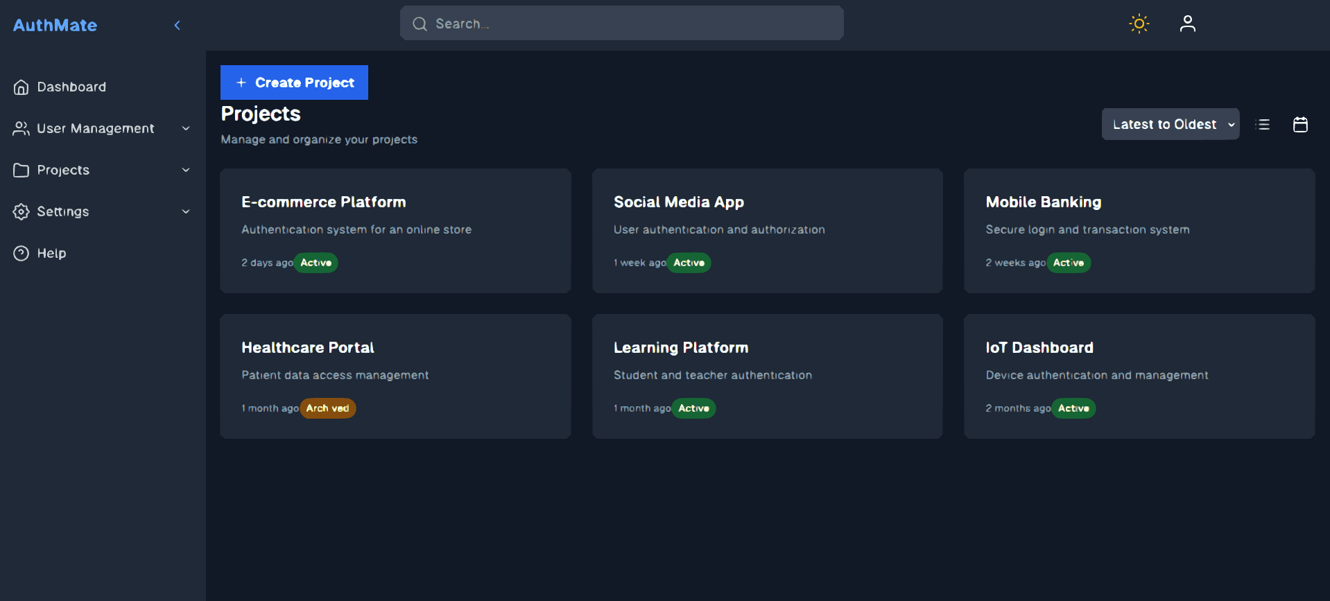 AuthMate Dashboard Preview